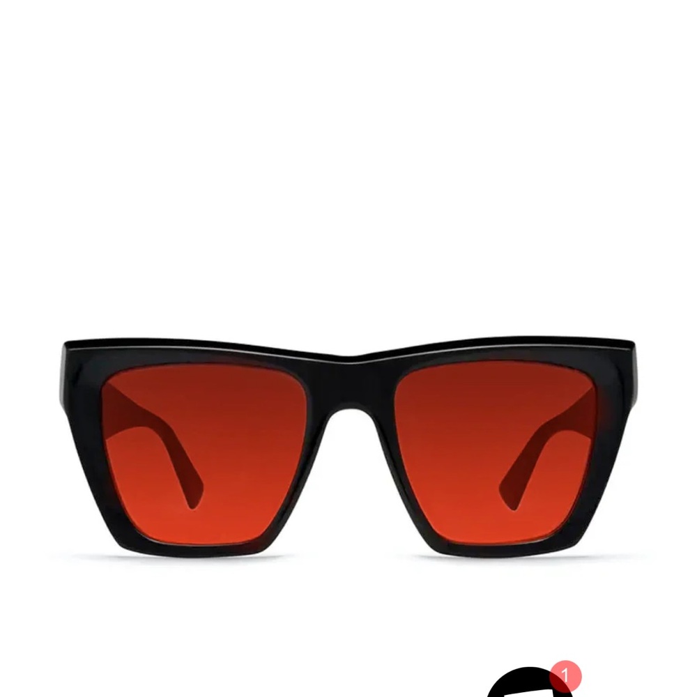 Stylish Black Sunglasses with Red Lenses